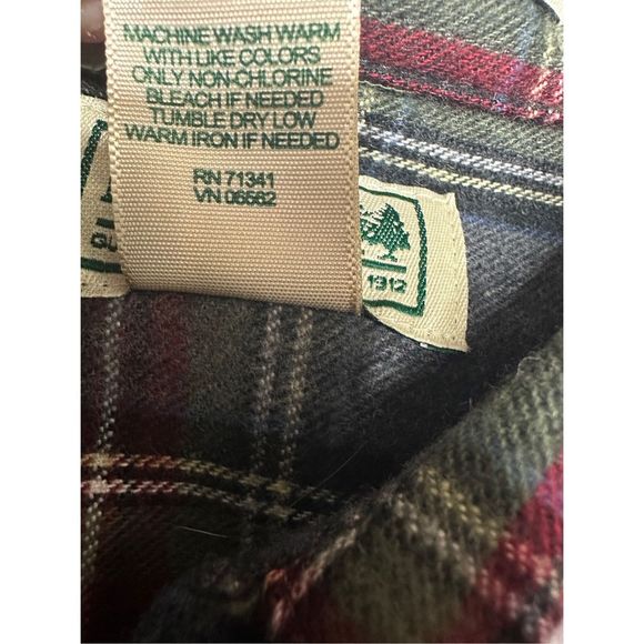 L.L. Bean Scotch Plaid Flannel Long Sleeve Traditional Fit‎ Shirt Sz Large Men's - Picture 4 of 4